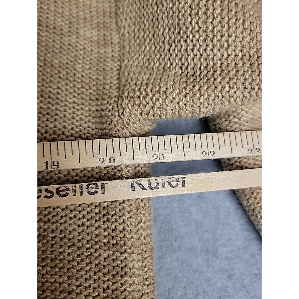LRL Sweater Womens L Brown Green Pullover Cotton Linen Knit Aztec Preppy Cottage - Picture 12 of 15